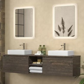 Mobile bagno sospeso 175 cm con due cassetti e vano a giorno SP-175P - KAMALU