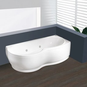 Vasca idromassaggio KEKKY 80 x 180 cm bianco con schienale dx 6 idro jets orientabili