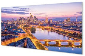 Quadro acrilico Germania Berlin Night Panorama 100x50 cm
