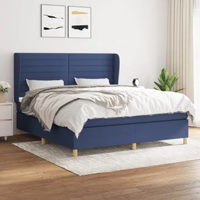 Giroletto A Molle Con Materasso Blu 160x200 Cm İn Tessuto /