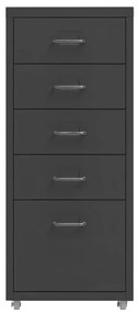 Schedario mobile antracite 28x41x69 cm in metallo