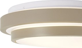 Plafoniera moderna color tortora con bianco 34cm IP44 - Walden