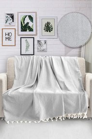 Copriletto in cotone grigio chiaro HN, 170 x 230 cm - Viaden