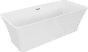 Mexen Tonia vasca da bagno freestanding 170 x 75 cm, bianca, troppopieno dorato - 52171707500-50