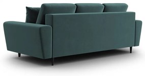 Divano color petrolio allungabile e con contenitore con rivestimento in velluto 235 cm Kyoto – Cosmopolitan Design