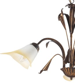 ONLI - Lampadario a sospensione con catena LUCREZIA 3xE14/6W/230V bronzo