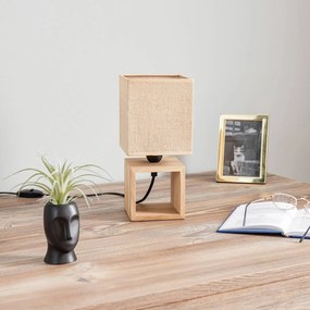 Euluna Lampada da tavolo Monas, rovere oliato, beige