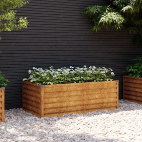 Fioriera Rialzata Da Giardino 100x50x36 Cm İn Acciaio Corten /