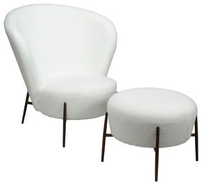 Poltrona bianca in tessuto bouclé Orbit - DAN-FORM Denmark