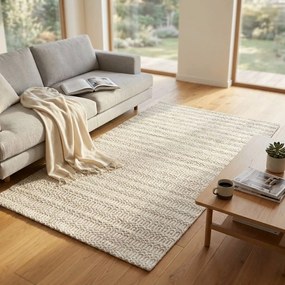 OWEN - tappeto in lana avorio con decoro