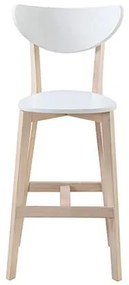 Set di 2 sgabelli da bar scandinavo bianco e legno 65cm LEENA