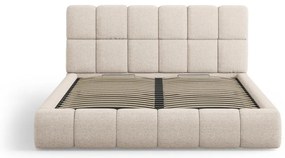 Letto beige imbottito con spazio contenitivo 180x200 cm Bellis – Micadoni Home