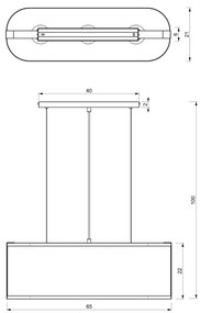 Lampadario a sospensione con filo KAGA 3xE27/60W/230V nero/oro