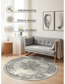 Tappeto rotondo grigio/color crema ø 160 cm Gloria Lydia – Hanse Home