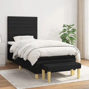 Giroletto a molle con materasso nero 90x200 cm in tessuto