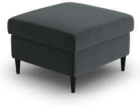 Poggiapiedi grigio scuro con rivestimento in velluto Kyoto – Cosmopolitan Design