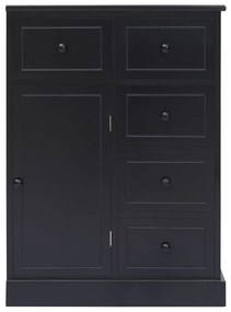 Credenza con 10 Cassetti Nera 113x30x79 cm in Legno