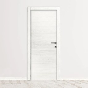 Porta interna a battente Oxford in legno colore bianco latte, L 80 x H 210 cm, apertura reversibile