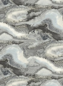 Harlequin Wandbild Reflected Obsidian - Snowflake