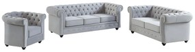 Divano 3+2+1 posti Velluto Grigio - CHESTERFIELD