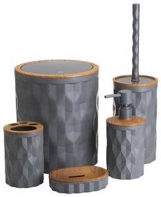 Set da bagno REINA 5 pz antracite/marrone