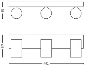 Philips - Luce Spot da bagno IDRIS 3xGU10/5W/230V IP44 nero/oro