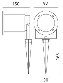 Lampada LED da esterno BLAKE 2 GU10/6W/230V IP65