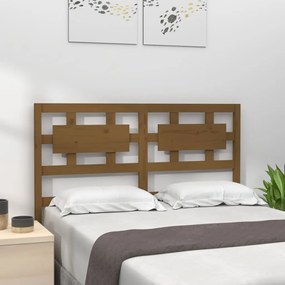 Testiera per letto miele 155,5x4x100 cm legno massello di pino