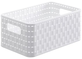 Cesto portaoggetti in plastica riciclata bianca Country - Rotho