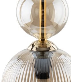 Lampada a sospensione SOPHIA con cavo 1xE14/10W/230V Nero/Beige fumé