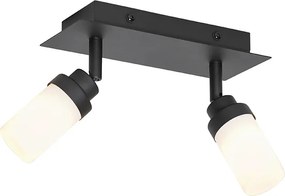 Faretto moderno per bagno nero 2 luci IP44 - Japie