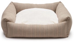 Kave Home - Cuccia grande Toby a righe e pelo marrone 75 x 75 cm