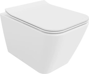 Mexen Cube WC sospeso senza bordo con sedile a chiusura rallentata slim, duroplast, bianco lucido - 30924000