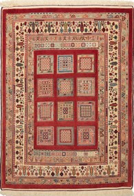 Tappeto persiano 140 x 110 Rosso (Iran) Annodato A Mano