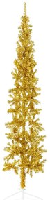Albero Natale Artificiale Sottile A Metà Con Supporto Oro 180cm /