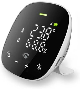 Nedis WIFISA20CBK-Smart monitor della qualità dell'aria con display a LED SmartLife Wi-Fi