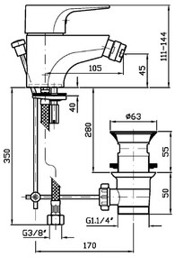 Miscelatore Monocomando Bidet Zucchetti Flat Zp9338