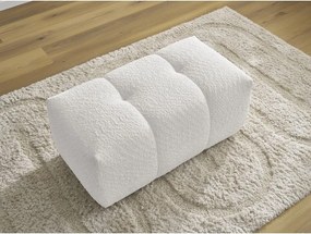 Poggiapiedi bianco con rivestimento in bouclé Roxelane – Bobochic Paris