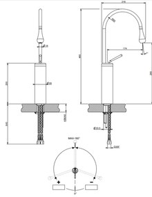 Miscelatore lavabo alto bocca corta senza scarico cromo goccia 33809 Gessi