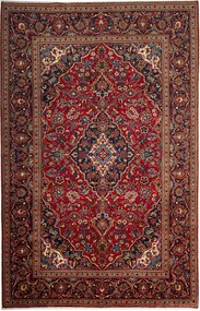 Kashan Tappeto 310x200 Blu (Iran) Annodato A Mano