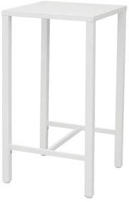 Tavolino da esterno struttura e superficie in Acciaio  bianco per 2 persone 60x60cm