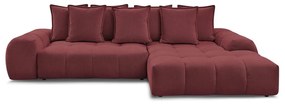 Divano angolare burgundy allungabile e con contenitore (penisola a destra/chaise lounge) con rivestimento in ciniglia Everest – Bobochic Paris