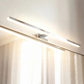 Lampada LED da Specchio 80cm Cromata 15W IP54 Tripla Installazione Colore Bianco Caldo 3.000K