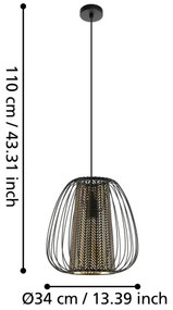 Eglo 99661 - Lampadario su corda  CURASAO 1xE27/40W/230V