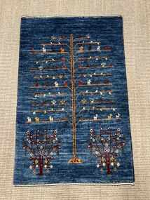 Loribaft Tappeto 80 x 50 Blu (Iran) Annodato A Mano