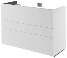 Mobile da bagno a terra sotto lavabo L 120 x H 84 x P 48 cm bianco laccato, 3 cassetti SENSEA Neo