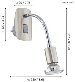 Eglo 92933 - Lampada LED con spina integrata MINI 4 1xGU10-LED/3W/230V