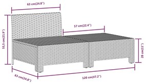 Set Divani da Giardino 7 pz con Cuscini in Polyrattan Grigio