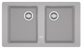 Lavello integrato 2 vasche FRANKE Boston alluminio L 50 x L 86 cm argento