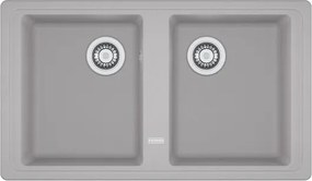 Lavello integrato 2 vasche in alluminio argento FRANKE Boston L 50 x L 86 cm